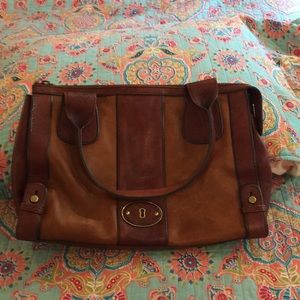 Fossil leather satchel